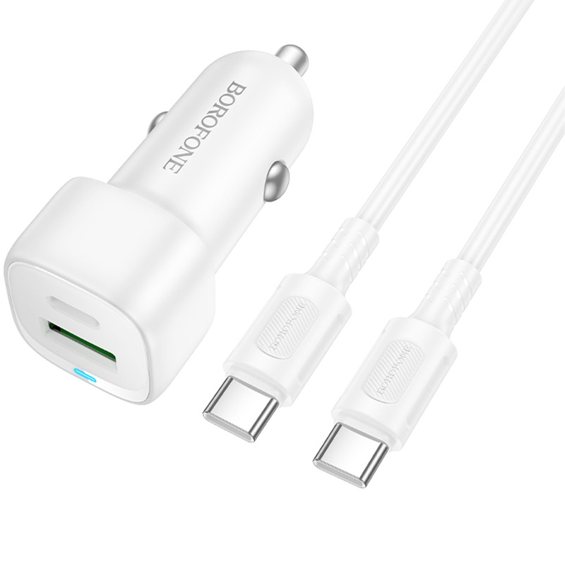 АЗУ Borofone BZ34B Cloud PD20W+QC3.0 total 38W (1USB-A/1C) + кабель Type-C to Type-C Херсон - зображення 3
