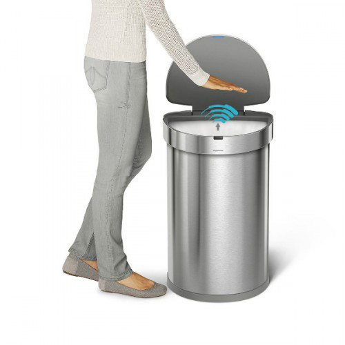 Урна полукруглая сенсорная FPP с карманом для мешков, 45 л Киев - изображение 2