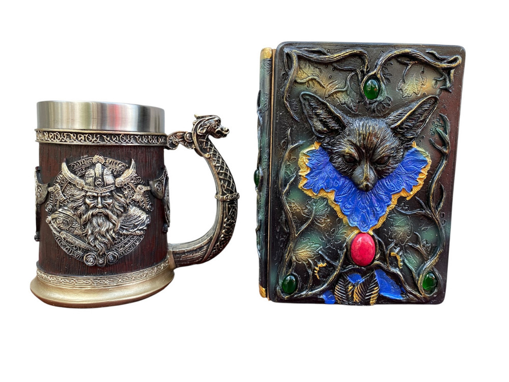 Подарочный набор Кружка 3D Берсерк-Викинг и Блокнот 3D «Лесной Гримуар Лисы» Киев - изображение 1