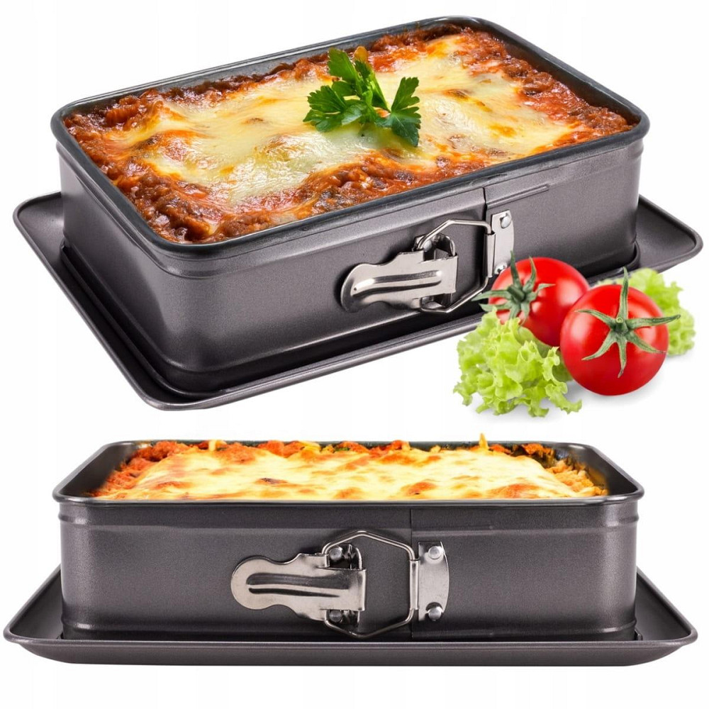 Форма для запекания Kamille 31.5*22.5*8см из углеродистой стали прямоугольная серая КМ6041 Одеса - зображення 4