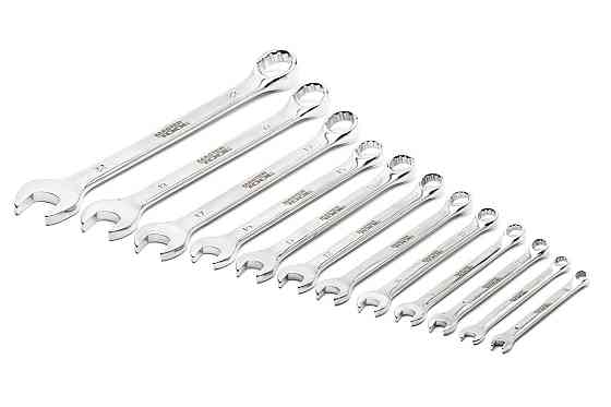 Ключи комбинированные MASTERTOOL набор 12 шт (6-14, 17, 19, 22 мм) CrV SATIN FINISH DIN3113 71-2112 Харків