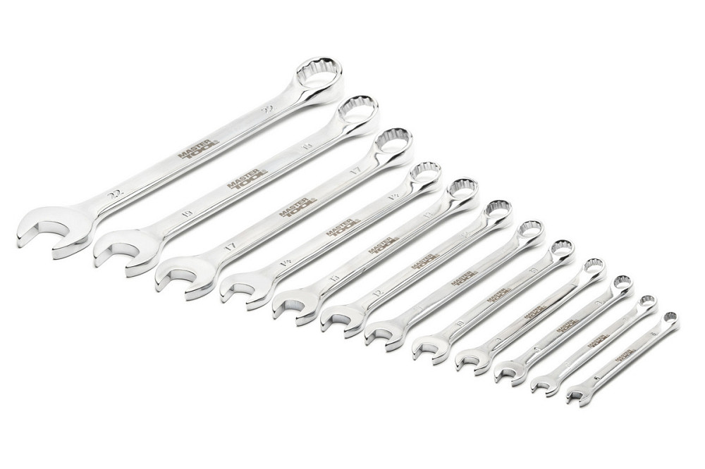 Ключи комбинированные MASTERTOOL набор 12 шт (6-14, 17, 19, 22 мм) CrV SATIN FINISH DIN3113 71-2112 Харьков - изображение 6