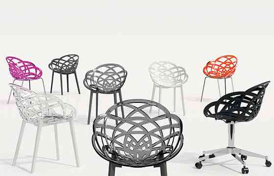 Кресло Papatya Flora прозрачно-красное сиденье, низ белый Киев