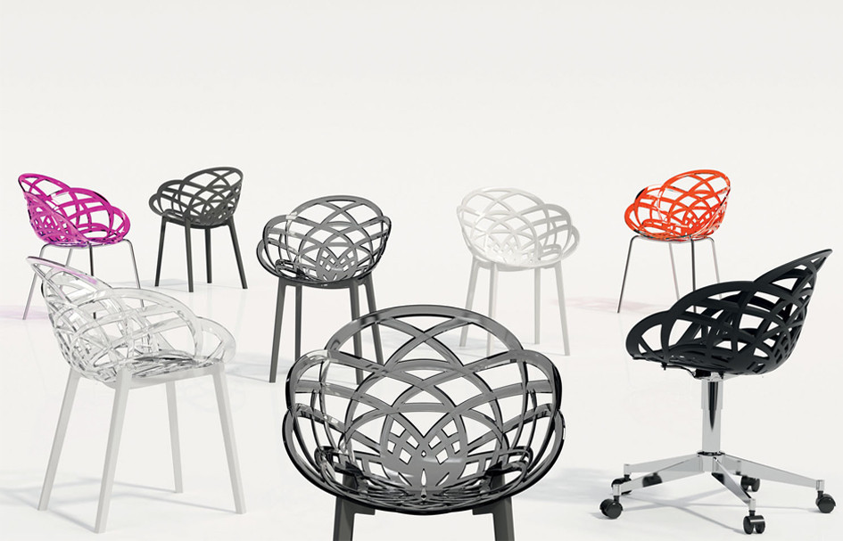 Кресло Papatya Flora прозрачно-красное сиденье, низ белый Київ - зображення 2