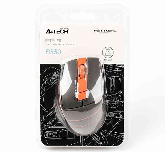Мышь компьютерная безпроводная A4Tech Fstyler FG30 Wireless Orange оранжевая Київ