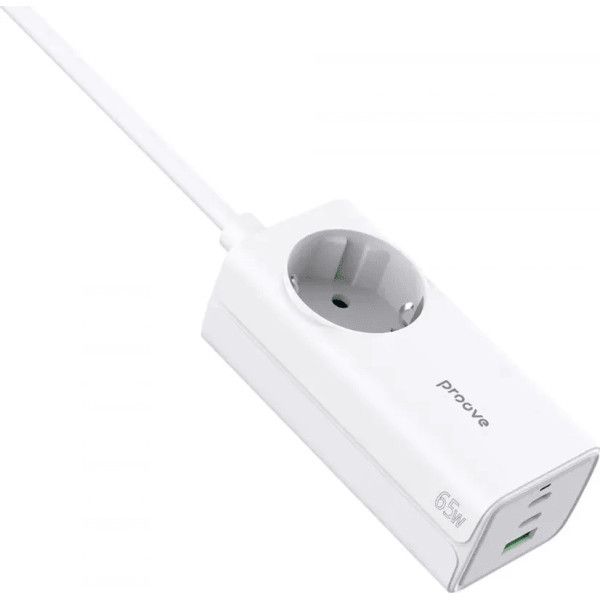 Фільтр живлення Proove Power Strip PD-02 65W (2 Type-C + 1USB) White (PSP165210001) Харків - зображення 2
