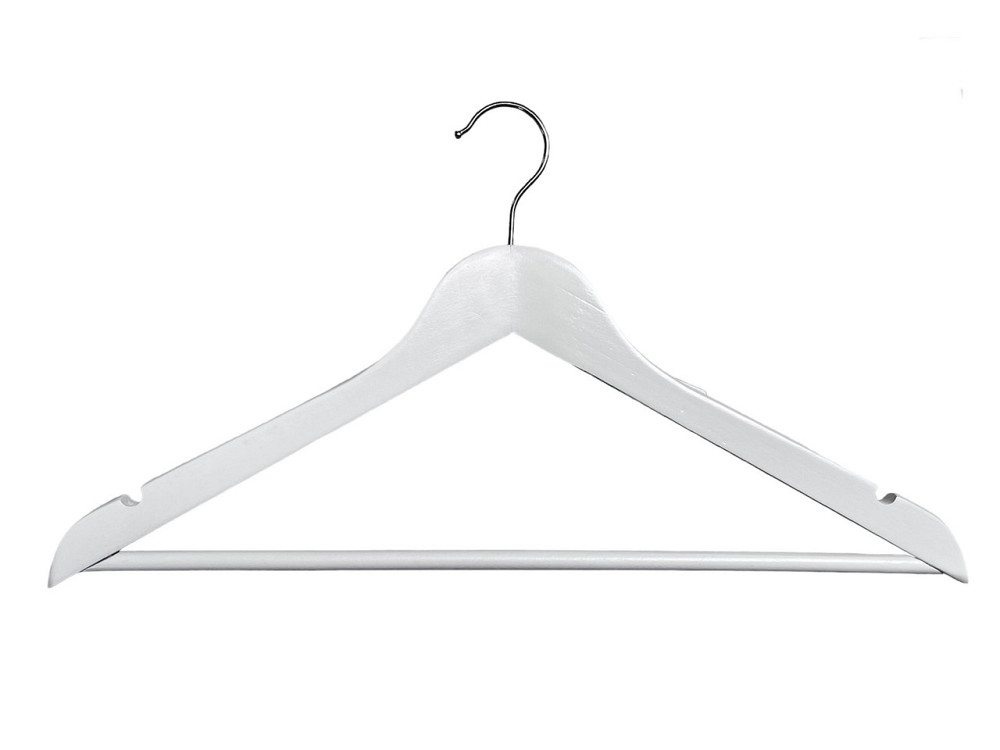 Вешалка EVERYDAY, ТМ МД, одежная, белая, 44,5 х 23 х 1,2 см (6 шт) 05163W6 Київ - зображення 1