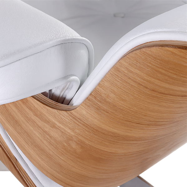 Крісло Релакс з отоманкою, біля шкіра, колір дерева ясен Дніпро - зображення 2