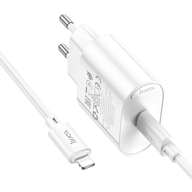 СЗУ Hoco C109A Fighter PD20W+QC3.0 (1USB-A/1C) + кабель Type-C to Lightning Херсон - зображення 3