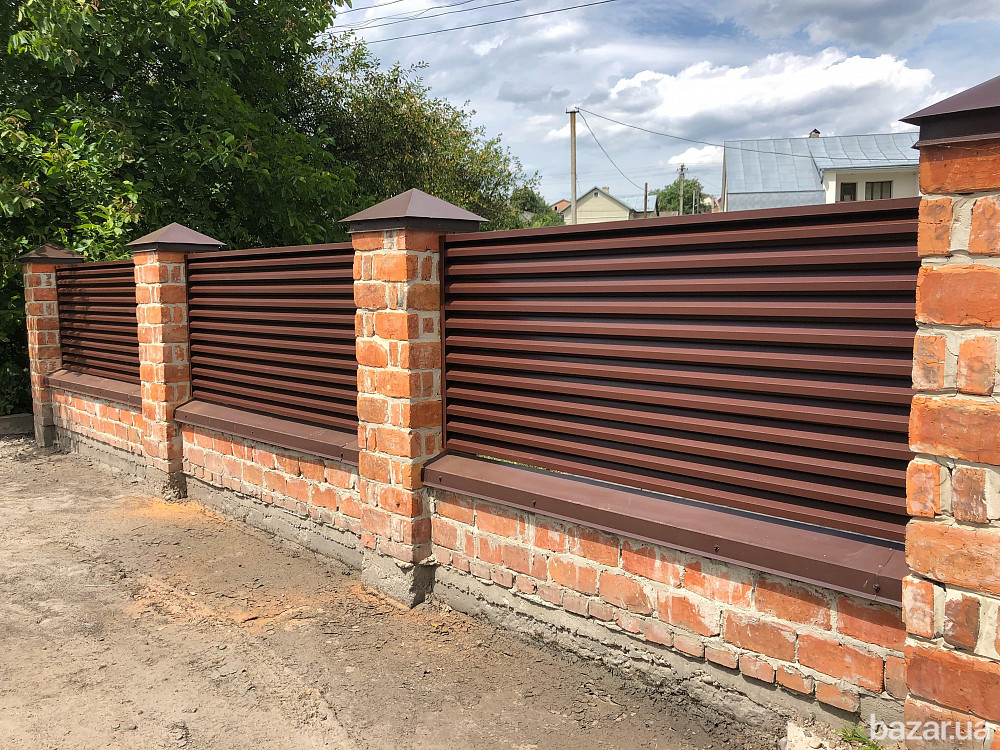 Гарний паркан та сучасна огорожа для будинку, котеджу, ціна паркану металевого з установкою. Одеса - зображення 9