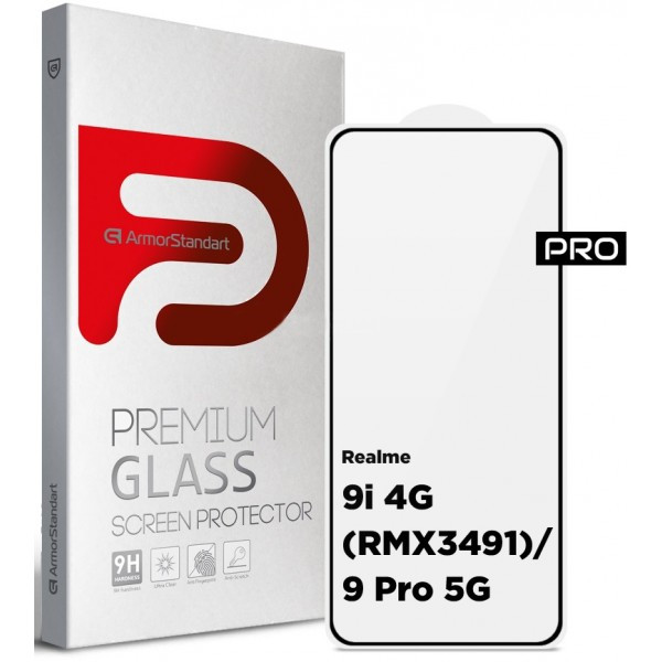 Захисне скло ArmorStandart для Realme 9i 4G/9 Pro 5G Black (Код товару:33088) Харків - зображення 2