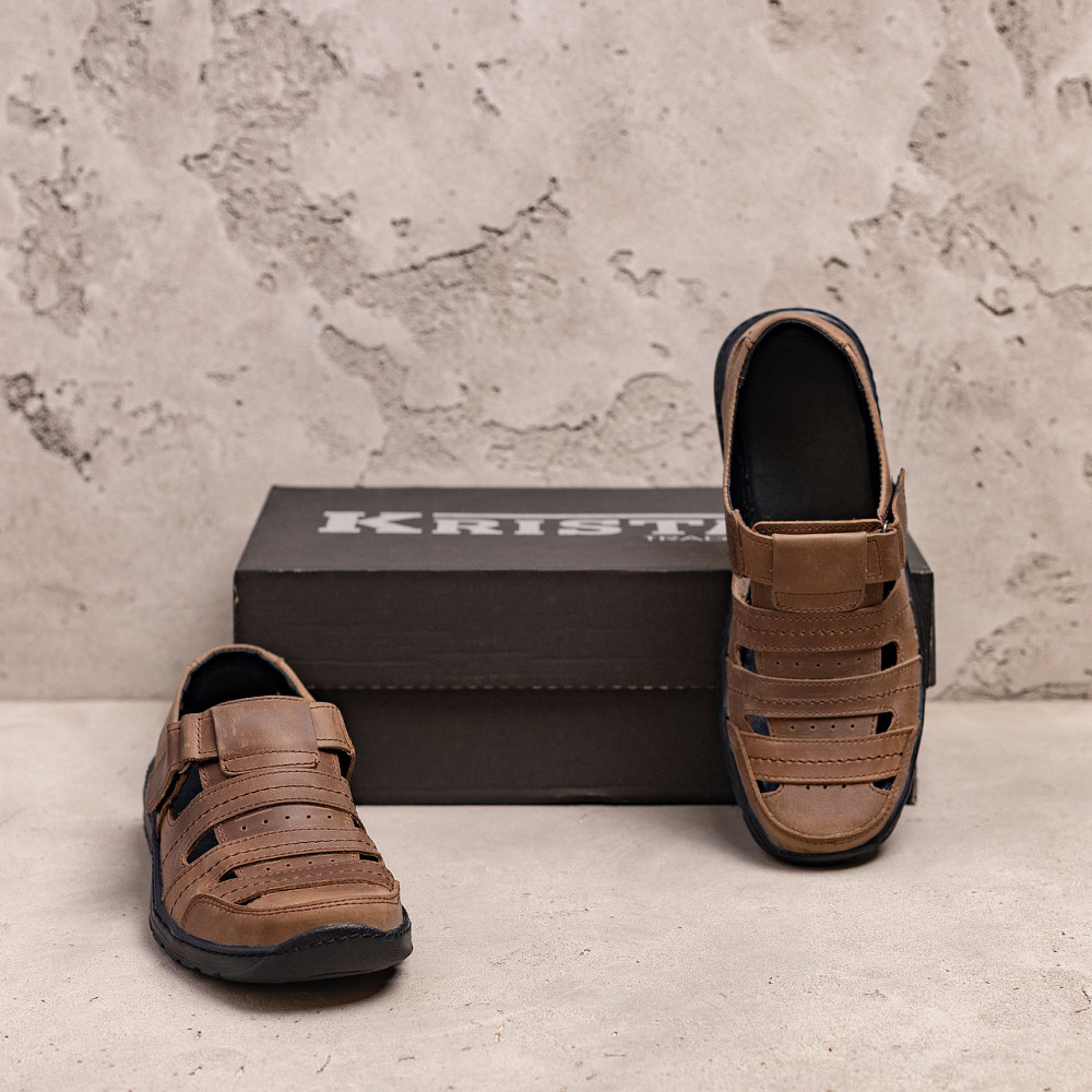 Мужские кожаные летние туфли Lara Olive Київ - зображення 9