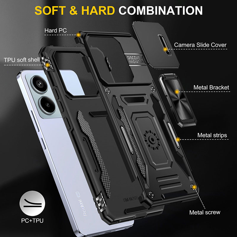 Ударопрочный чехол Camshield Army Ring для Xiaomi Poco X6 Pro Херсон - зображення 5