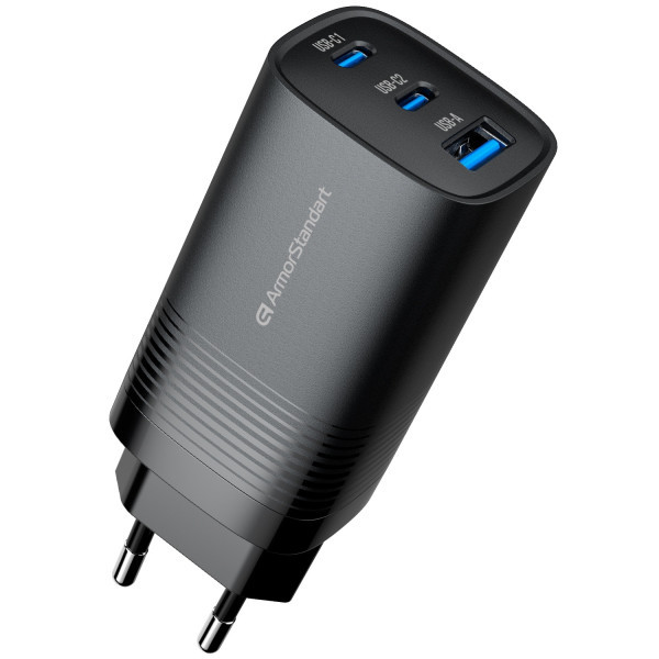 Мережевий зарядний пристрій ArmorStandart Resolute Power ARP-721 67W GaN Black (ARM88384) Харків - зображення 1