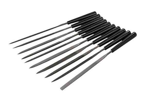 Надфили с пластиковой ручкой MASTERTOOL 140 мм набор 10 шт 06-0020 Харків