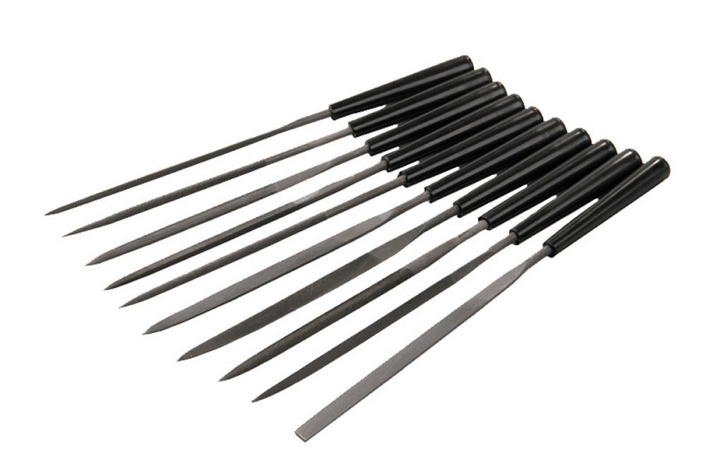 Надфили с пластиковой ручкой MASTERTOOL 140 мм набор 10 шт 06-0020 Харків - зображення 1