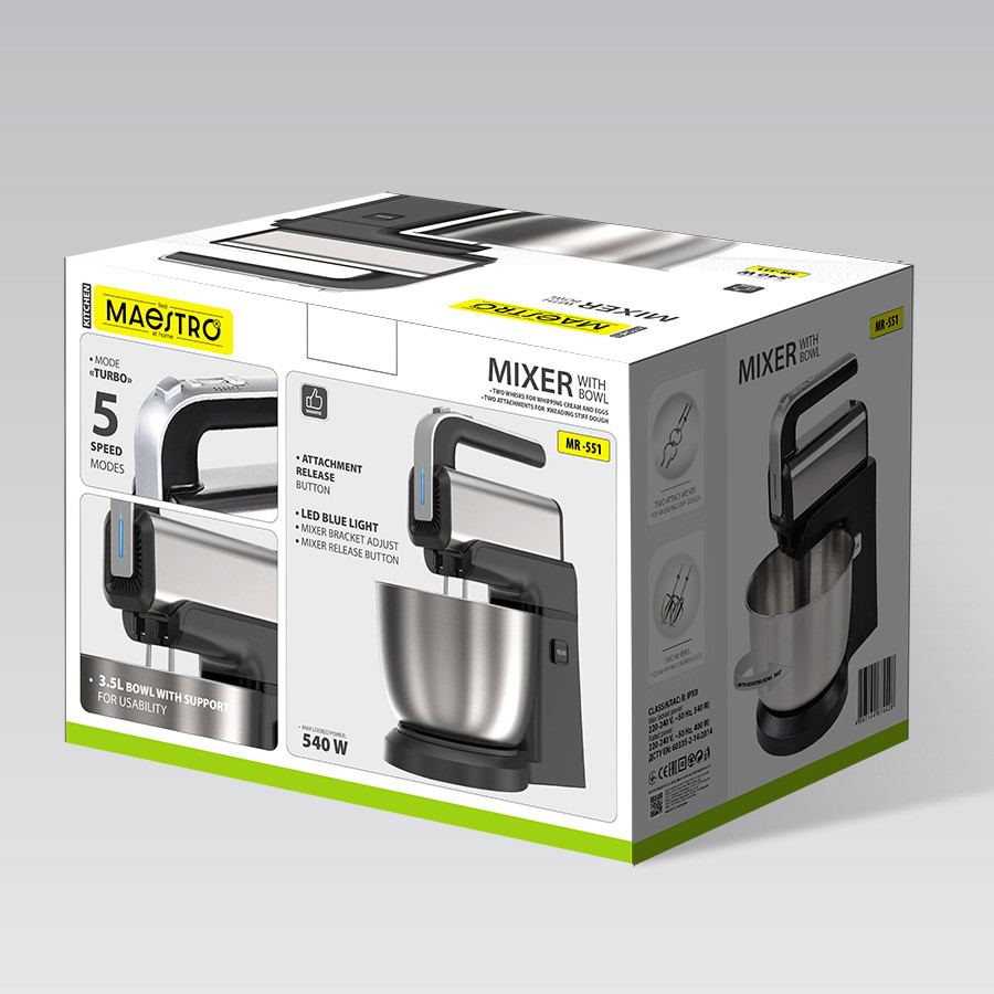 Миксер стационарный Maestro MR-551 400-600 Вт черный Киев - изображение 6