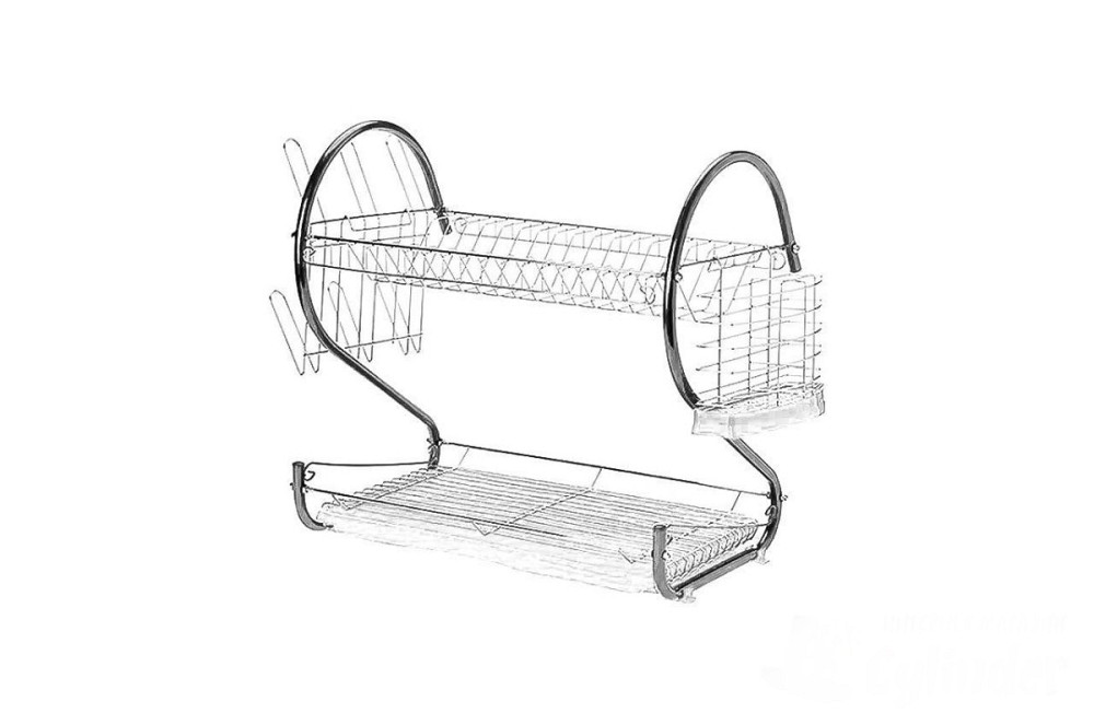 Настільна двоярусна сушарка для посуду 44х26х11,5 см Empire M-9785 Киев - изображение 1