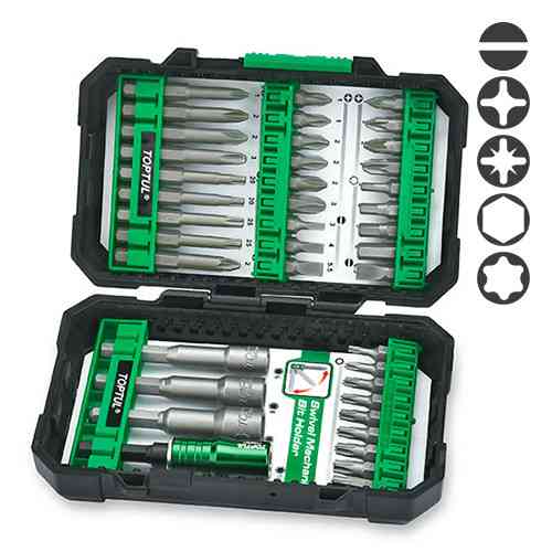 Набор бит и головок для шуруповерта 1/4" 40ед. TOPTUL GAEW4001 Харків