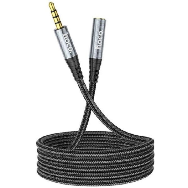 Аудіо-кабель Hoco UPA20 3.5 audio Male to Female 1m Metal Gray Харків - зображення 3