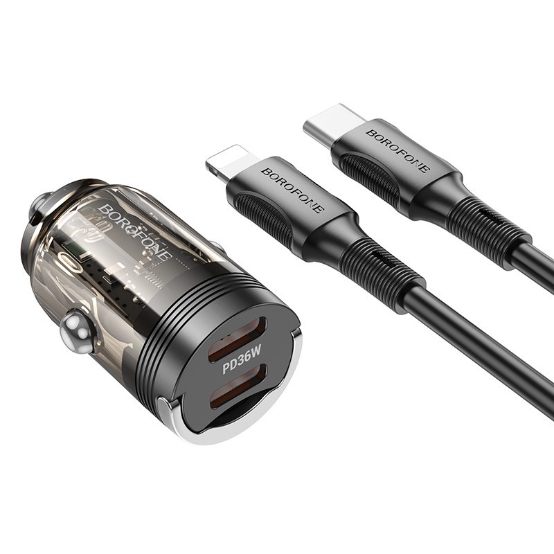 АЗУ Borofone BZ29B Outstanding PD36W (2USB-C) + кабель Type-C to Lightning Херсон - зображення 1