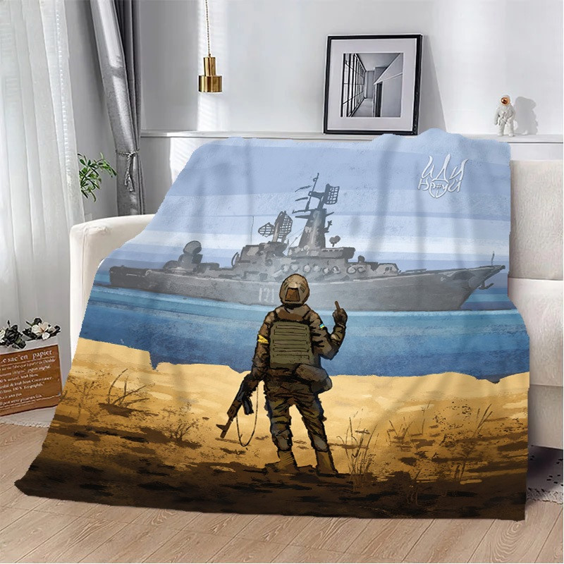 Плед патріотичний 3D Рyсский воєнний корабль, йди ..... 20222358_A 10662 160х200 см Київ - зображення 1