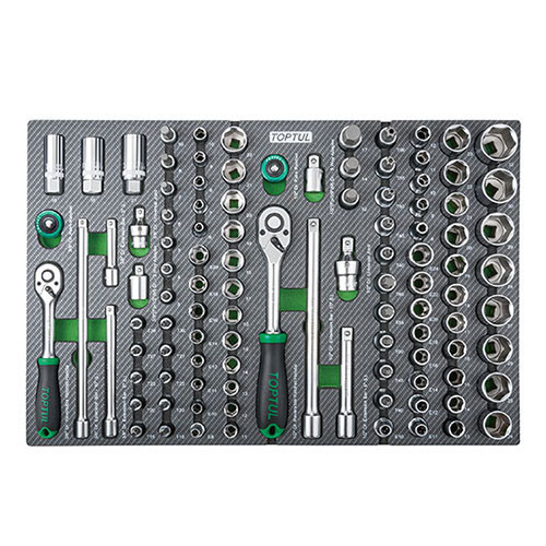 Набор инструмента в ложементе комбинированный 3/8", 1/2" 104ед. (тип D) TOPTUL GEDA429 Харків - зображення 1