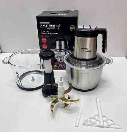 Измельчитель с 2 чашами 6 в 1 Zepline ZP-00219 3.2 л 3000 Вт серебристый Київ