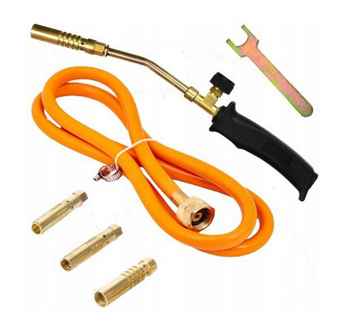 Горелка ручная газовоздушная MASTERTOOL с насадками Ø 13/14/17 мм 370 мм 157 г/час 2200 Вт 1300°C 44 Харків - зображення 1