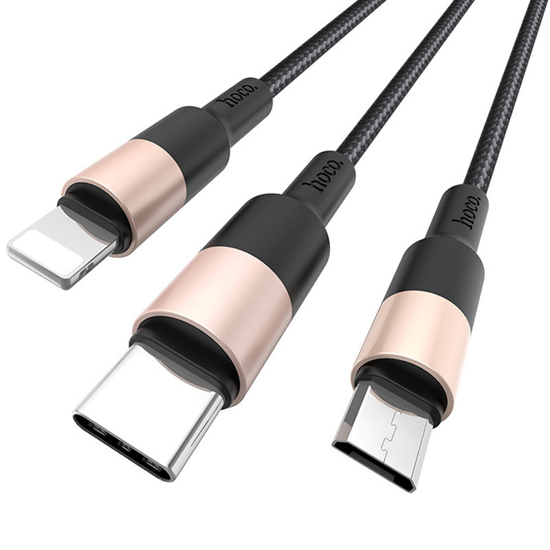 Дата кабель Hoco X26 Xpress 3in1 USB to Lightning/Type-C/MicroUSB 2A (1.2m) Херсон - изображение 2