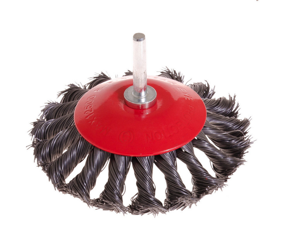 Щетка конусная MASTERTOOL из плетеной проволоки Ø 100 мм со стержнем ¼" 19-9310 Харьков - изображение 1