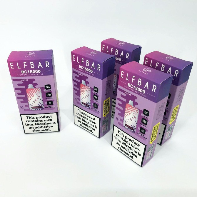 Е-сигарета ELF BAR 5% 15000 тяг, Льодяний Виноград Івано-Франківськ - зображення 4