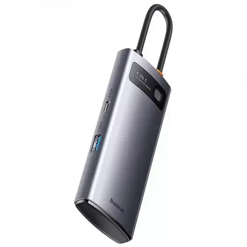 Переходник HUB Baseus Metal Gleam Series 4-in-1 4xUSB3.0 (WKWG070013) Херсон - зображення 3
