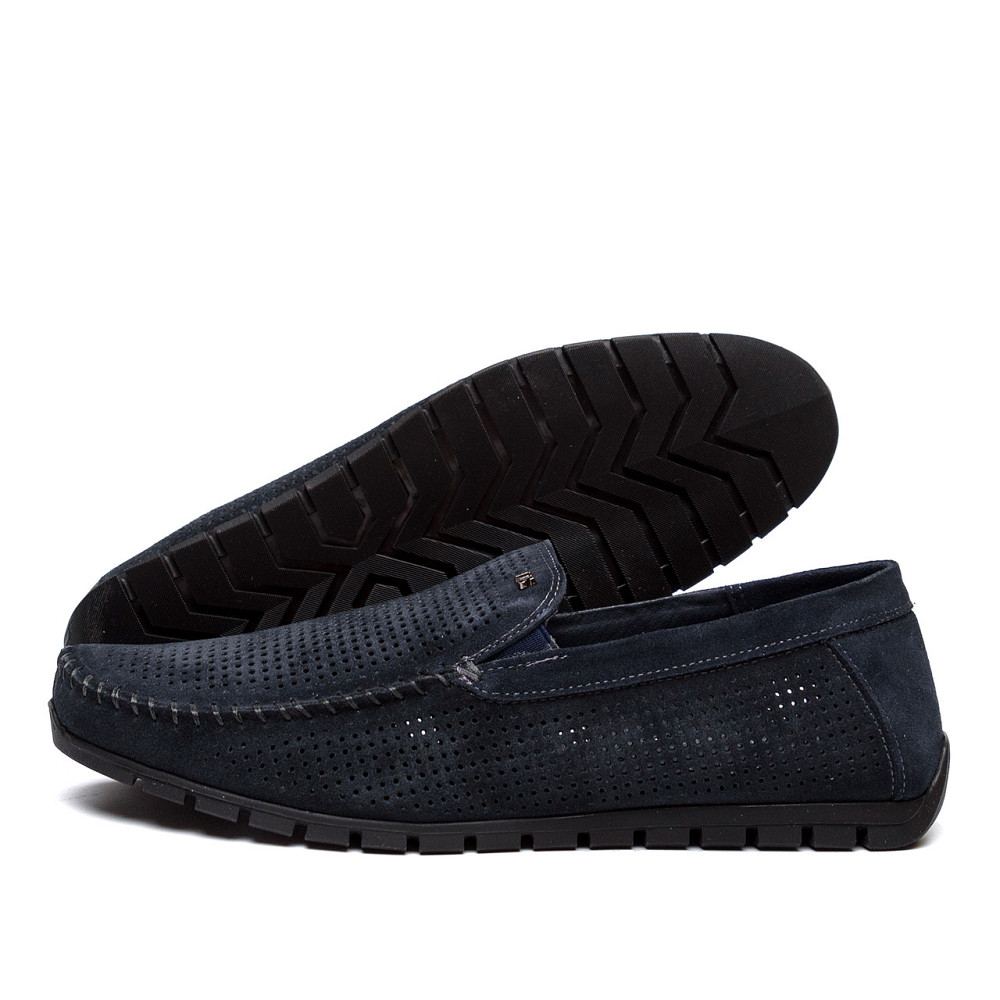Мужские летние кожаные мокасины Legges Navy blue перфорация Київ - зображення 1