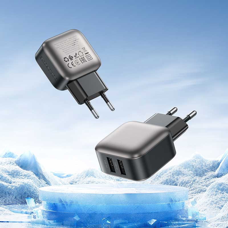 СЗУ Borofone BAS51A Absolute 12W (2USB-A) + кабель USB to Type-C Херсон - зображення 6