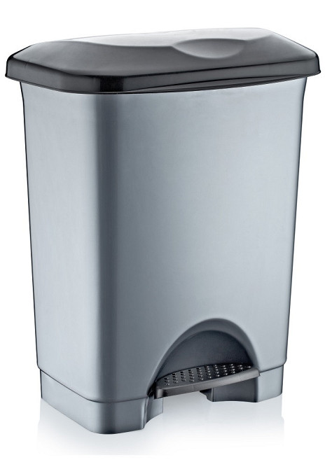 Ведро для мусора с педалью Irak Plastik Stella 45л серый металлик Киев - изображение 1