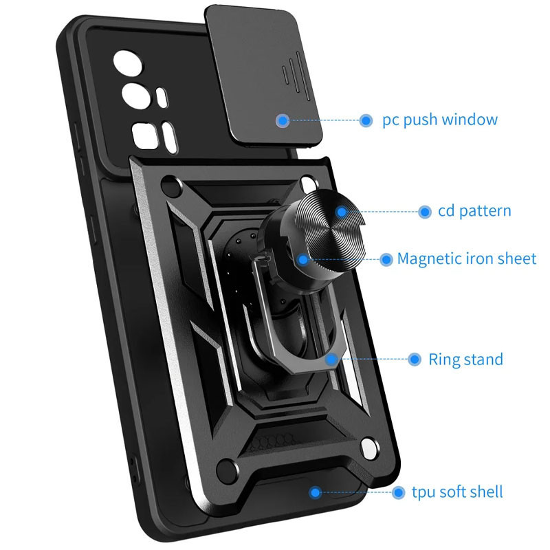 Ударопрочный чехол Camshield Serge Ring для Xiaomi Poco F5 Pro / Redmi K60 / K60 Pro Херсон - зображення 5