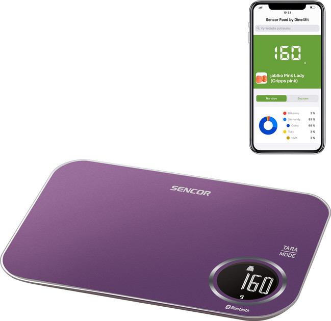 Весы кухонные Sencor SKS7073VT 5 кг фиолетовые Київ - зображення 2