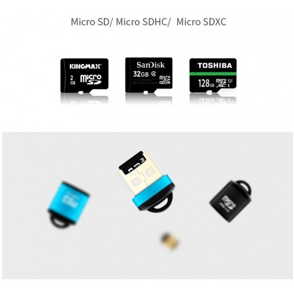 DM Кардрідер Mini Speed USB 2.0 TF MicroSD Memory Adapter Black (Код товару:27689) Харків - зображення 4
