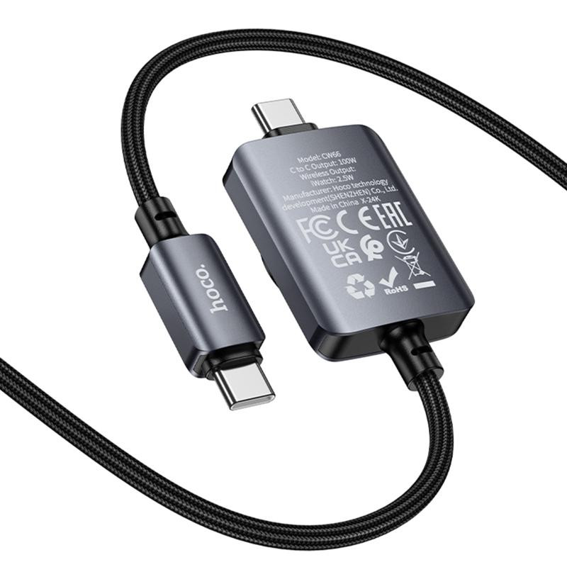 Дата кабель Hoco CW66 2in1 Type-C to iWatch/Type-C PD100W (1.2m) Херсон - зображення 6