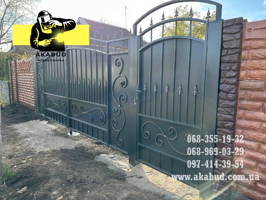 Ворота відкотні з хвірткою (промислові) для дому та бізнесу Кривой Рог - изображение 1