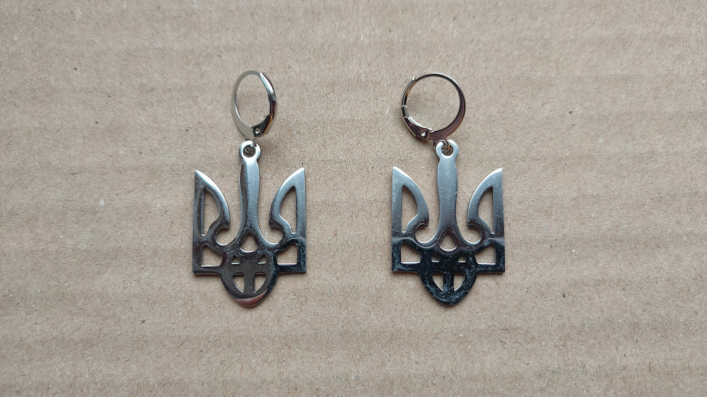 Серьги Герб Украины, сережки бижутерия Борисполь - изображение 8