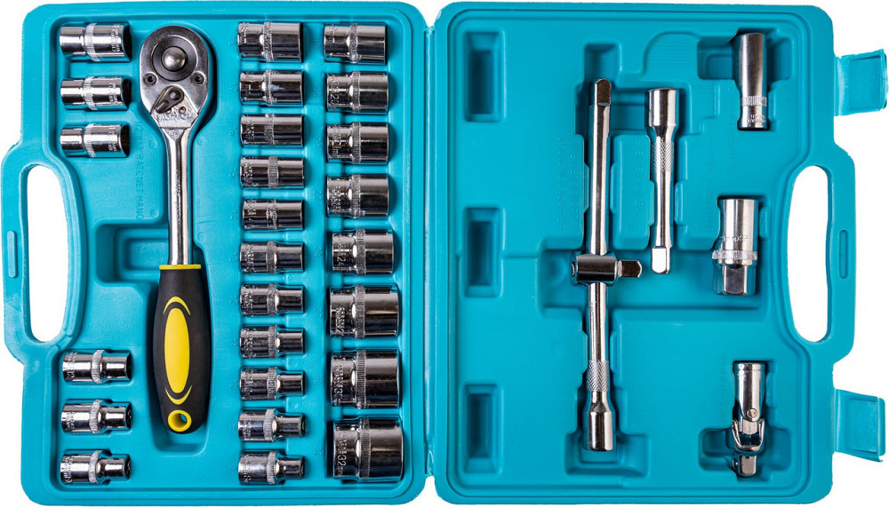 Набор инструментов ТИТУЛ ½"&TORX 32 шт 8-32 мм Е10-Е18 CrV кейс 78-6032 Харків - зображення 2