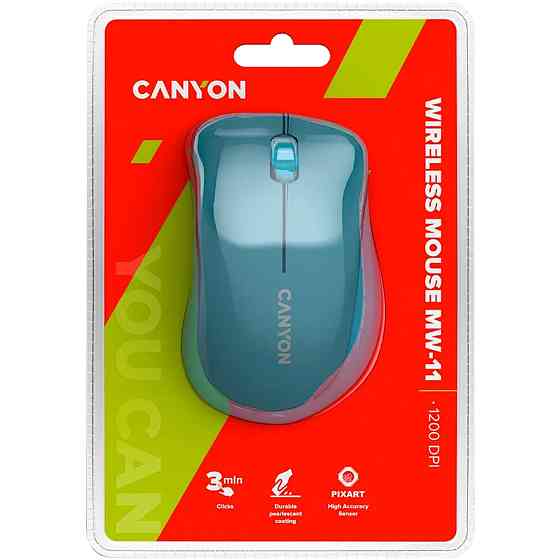 Мышь компьютерная безпроводная Canyon CNE-CMSW11BL Blue голубая Київ