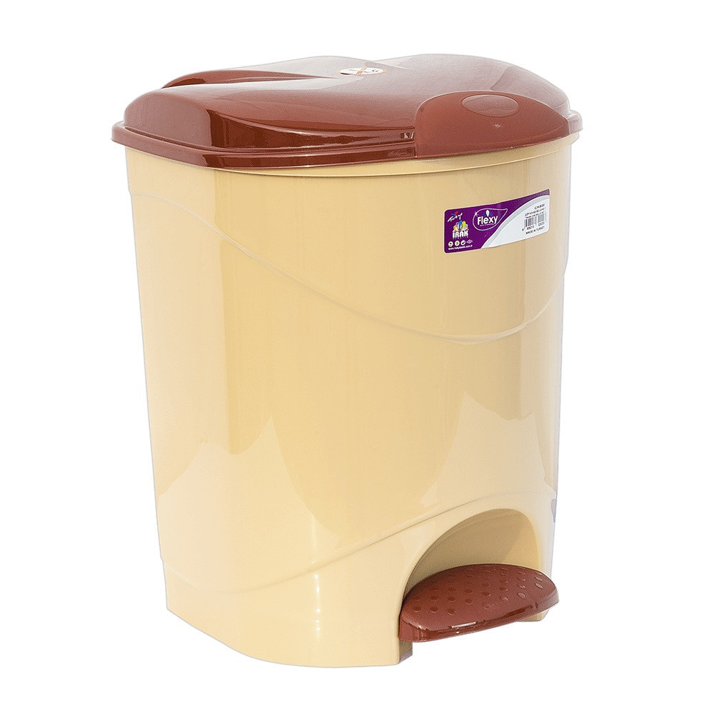 Ведро для мусора с педалью Irak Plastik Bella №1 12л бежевое Киев - изображение 1