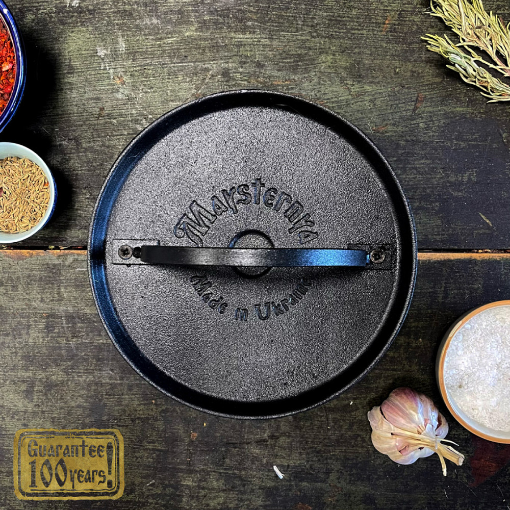 Пресс-гриль чугунний круглый Maysternya 20см 3,3кг MS210 Одеса - зображення 2