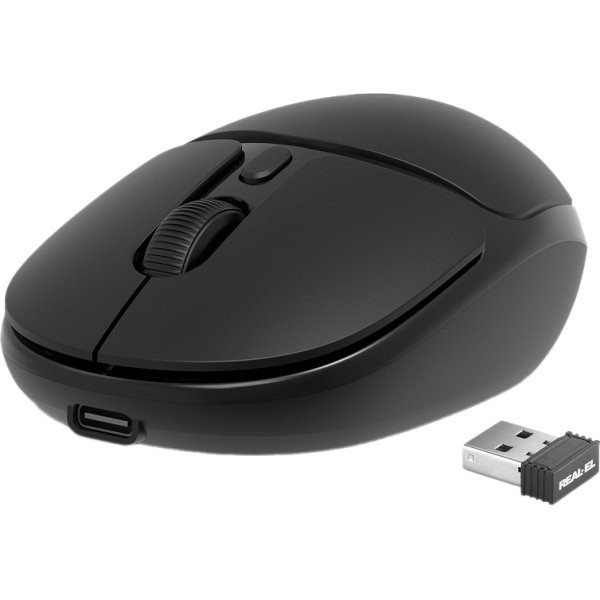 Мишка REAL-EL RM-335 Wireless Black (EL123200055) Харків - зображення 2