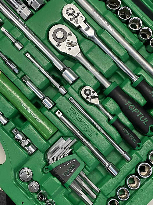 Универсальный набор инструмента 1/4", 3/8", 1/2" 144ед. TOPTUL GCAI144R Харків - зображення 3