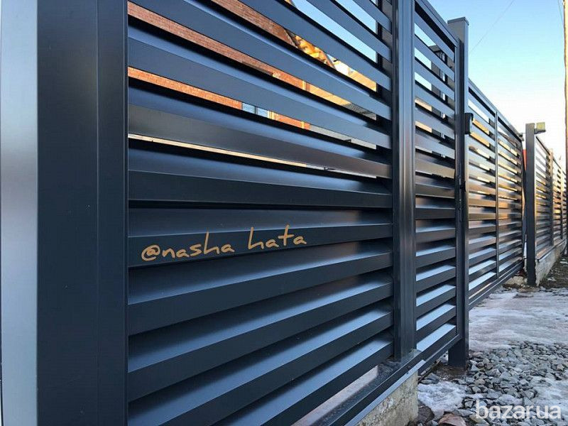 Забор,огорожа,металевій паркан жалюзі купити,ворота откатные,калітка брама,хвіртка.Ціни виробника Львов - изображение 4