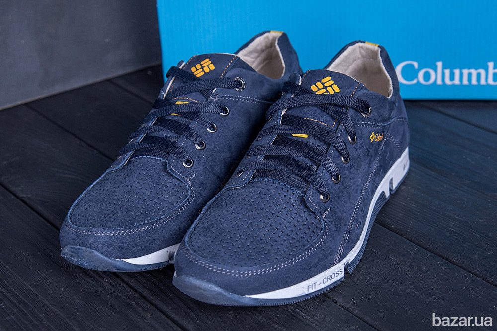 Мужские кожаные летние кроссовки, перфорация Colum Blue Киев - изображение 9